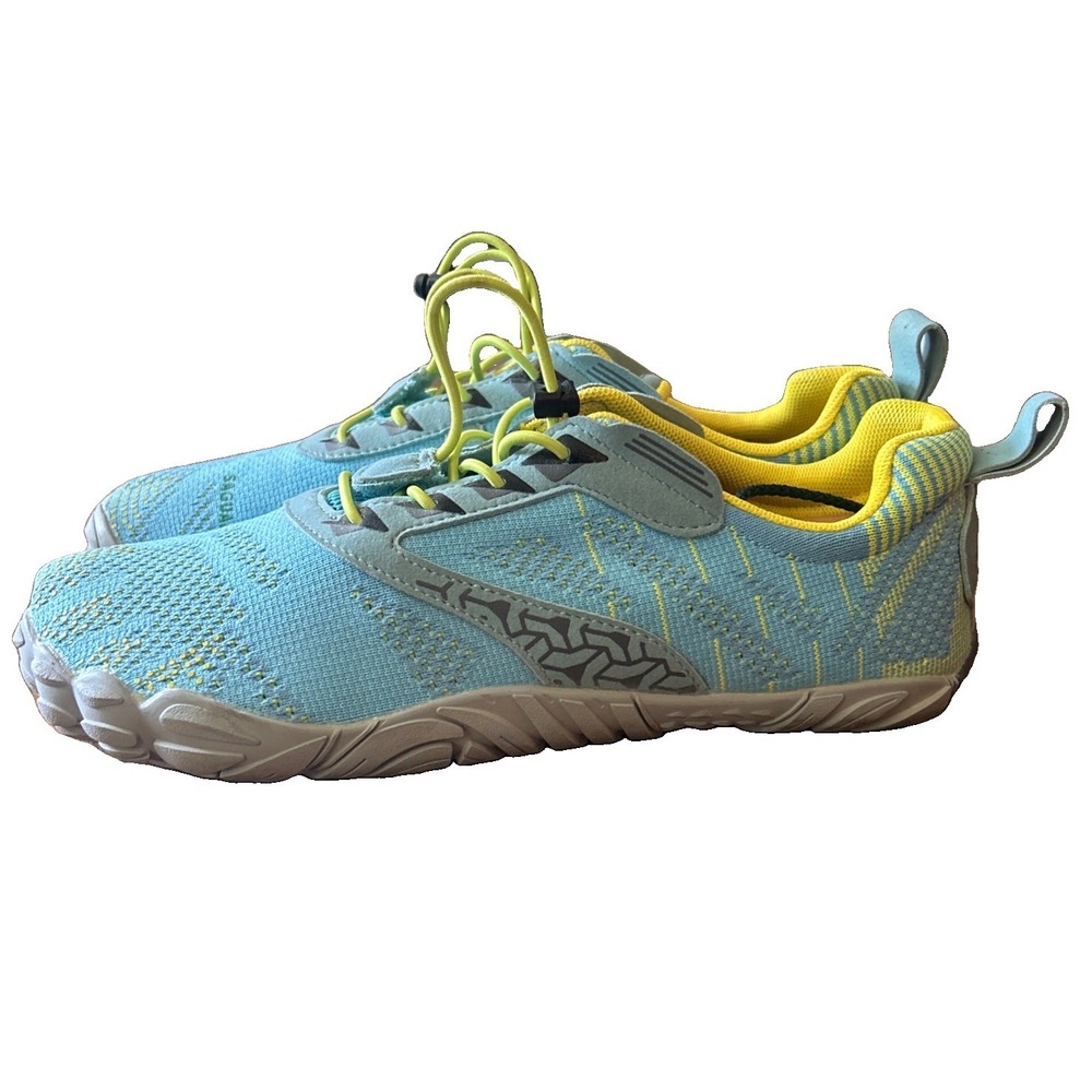 Saguaro Barefoot Water Trail Hiking Running Blue/Yel Shoes W 10.5 M 8.5